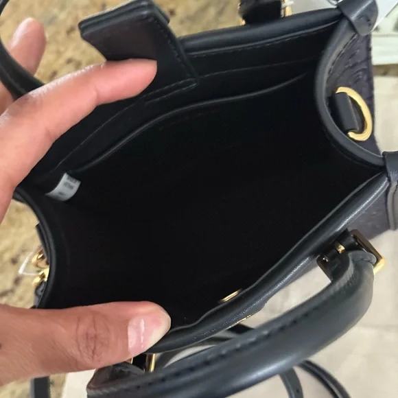 New tory burch MINI T MONOGRAM TOTE black